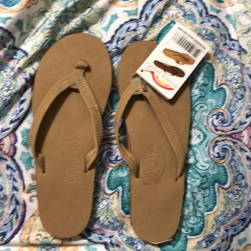 Women’s Tan Rainbow Flip Flops